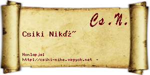 Csiki Niké névjegykártya