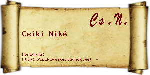 Csiki Niké névjegykártya
